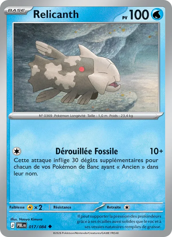 Carte Pokémon Relicanth de l'extension Nuit Noire