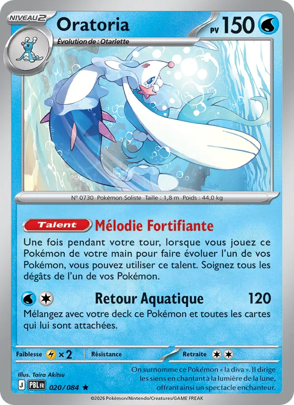 Carte Pokémon Oratoria de l'extension Nuit Noire