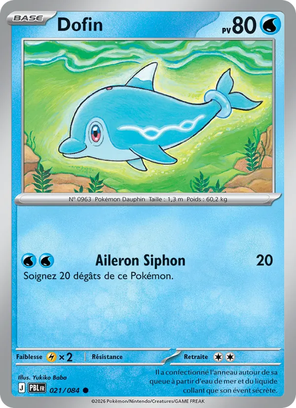 Carte Pokémon Dofin de l'extension Nuit Noire
