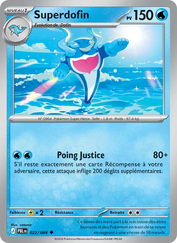 Carte Pokémon Superdofin de l'extension Nuit Noire