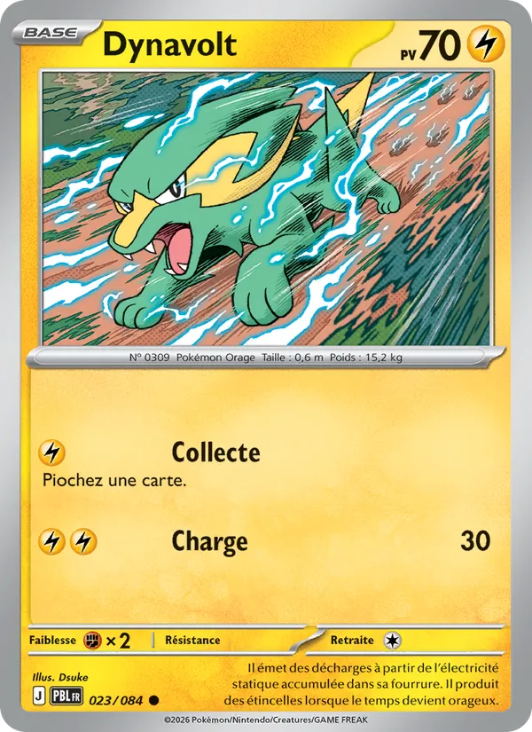 Carte Pokémon Dynavolt de l'extension Nuit Noire