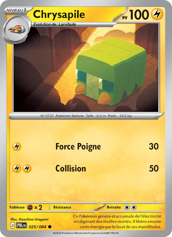 Carte Pokémon Chrysapile de l'extension Nuit Noire