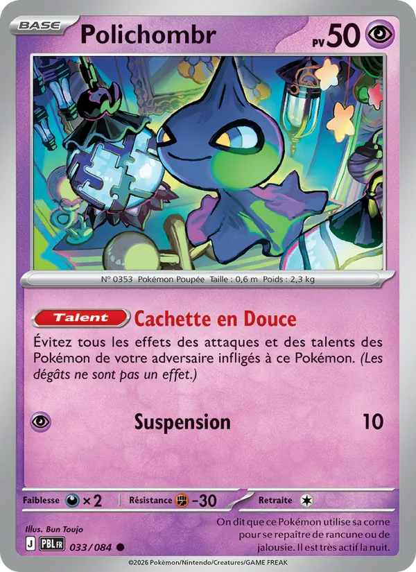 Carte Pokémon Polichombr de l'extension Nuit Noire