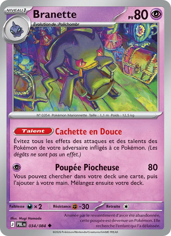 Carte Pokémon Branette de l'extension Nuit Noire