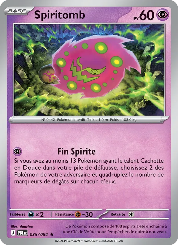 Carte Pokémon Spiritomb de l'extension Nuit Noire