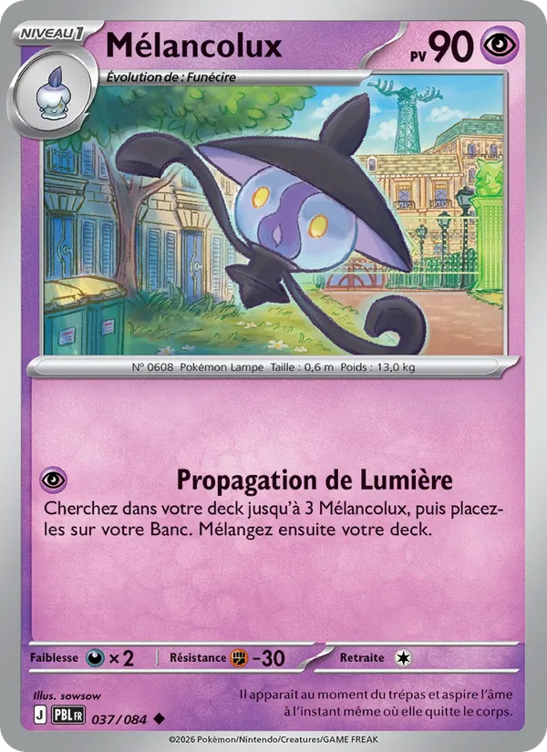 Carte Pokémon Mélancolux de l'extension Nuit Noire