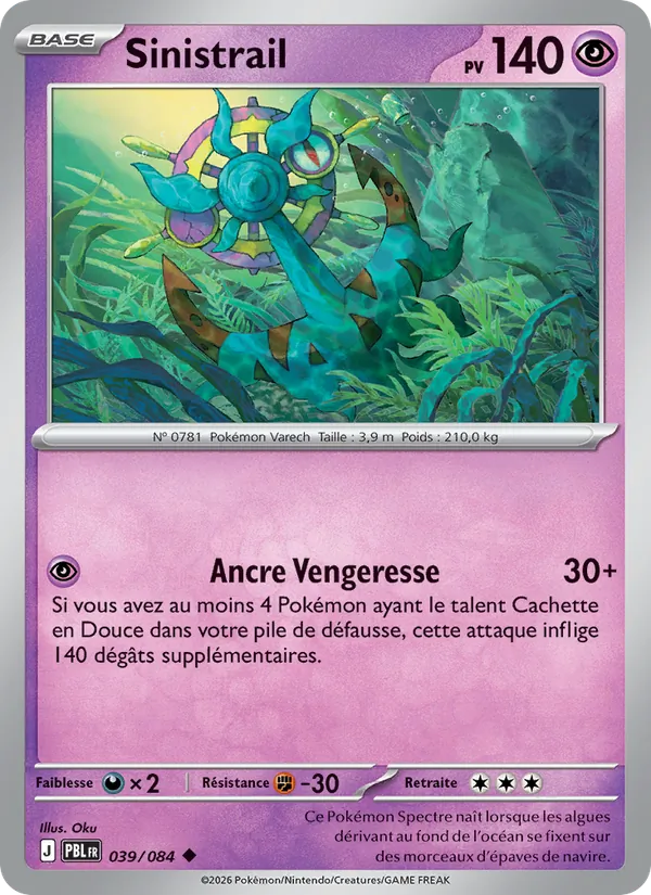 Carte Pokémon Sinistrail de l'extension Nuit Noire
