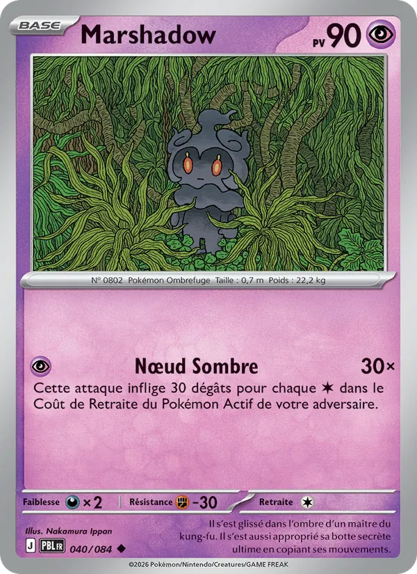 Carte Pokémon Marshadow de l'extension Nuit Noire