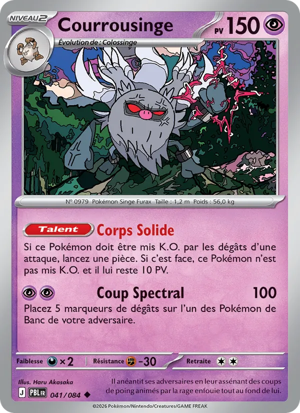 Carte Pokémon Courrousinge de l'extension Nuit Noire
