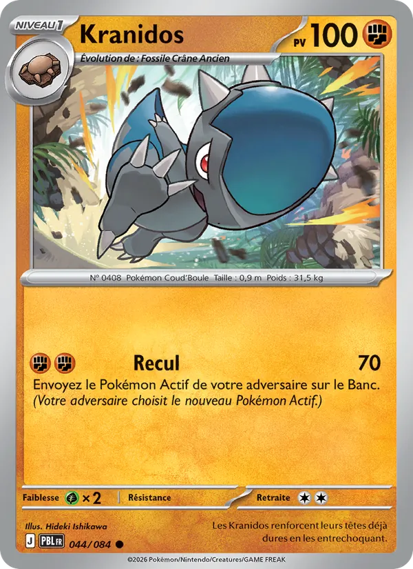Carte Pokémon Kranidos de l'extension Nuit Noire