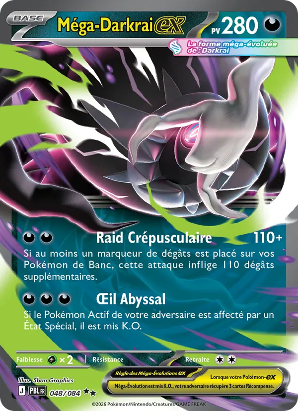 Carte Pokémon Méga-Darkrai-ex de l'extension Nuit Noire