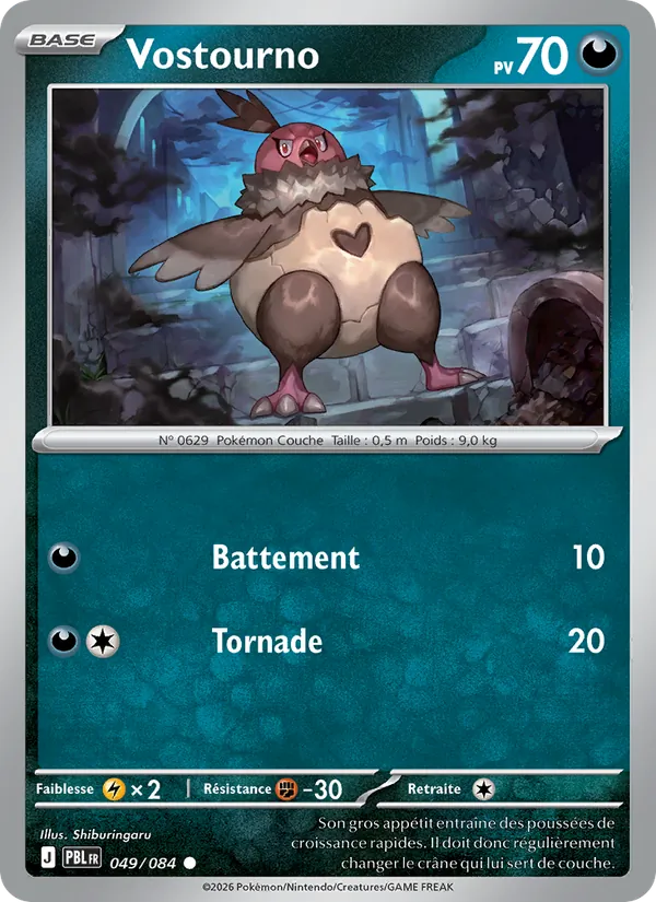 Carte Pokémon Vostourno de l'extension Nuit Noire