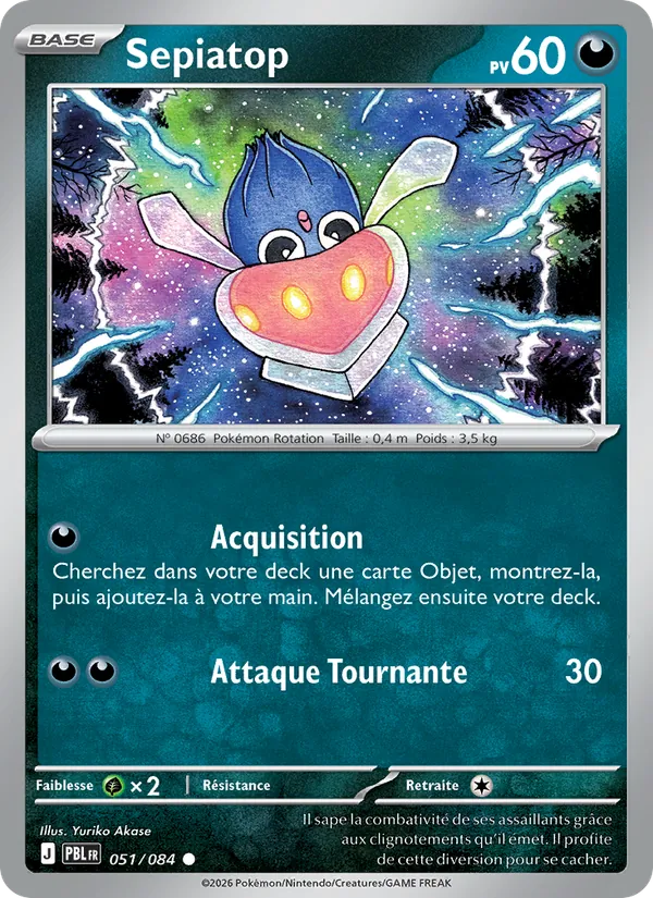 Carte Pokémon Sepiatop de l'extension Nuit Noire