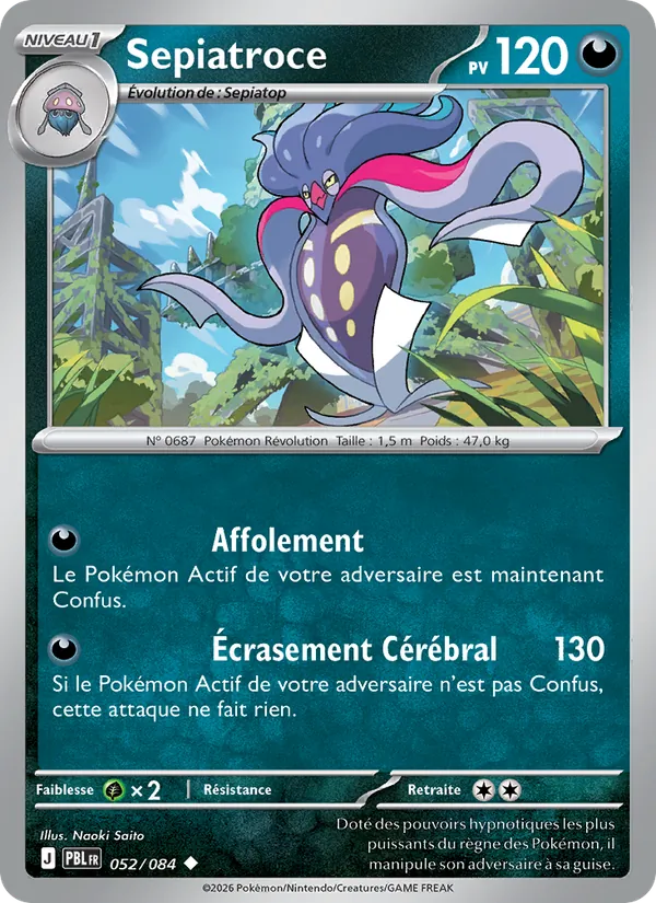 Carte Pokémon Sepiatroce de l'extension Nuit Noire