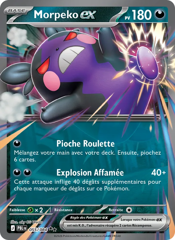 Carte Pokémon Morpeko-ex de l'extension Nuit Noire