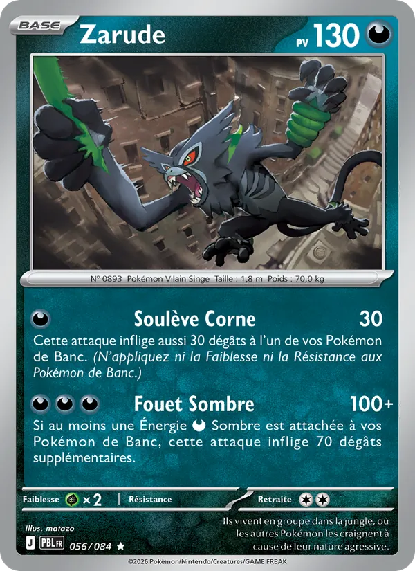Carte Pokémon Zarude de l'extension Nuit Noire
