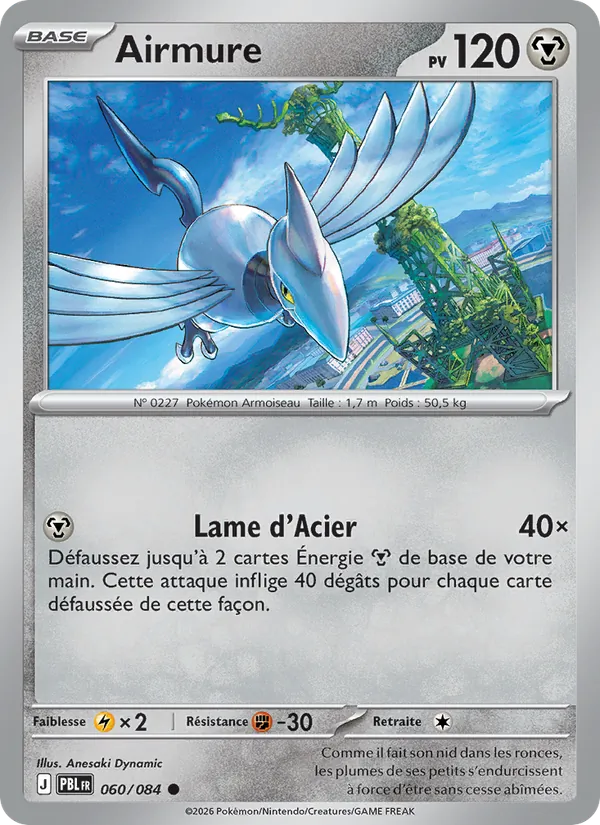 Carte Pokémon Airmure de l'extension Nuit Noire