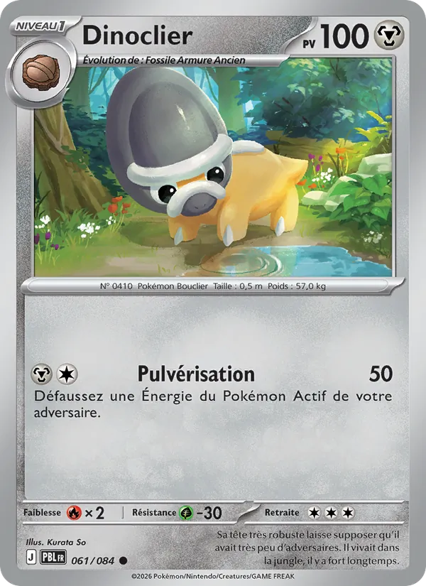 Carte Pokémon Dinoclier de l'extension Nuit Noire