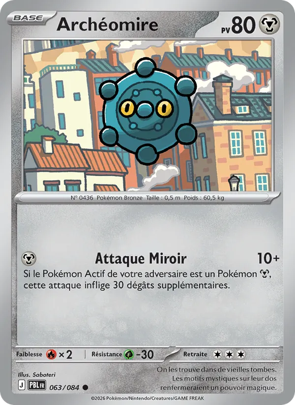 Carte Pokémon Archéomire de l'extension Nuit Noire