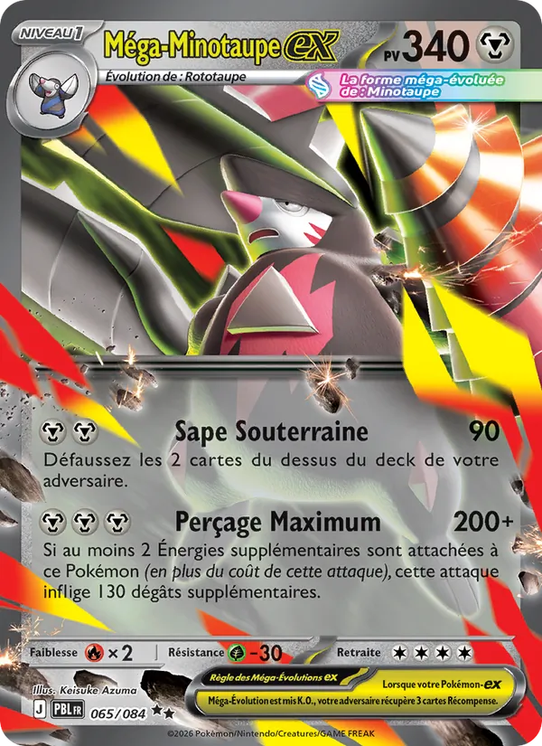 Carte Pokémon Méga-Minotaupe-ex de l'extension Nuit Noire