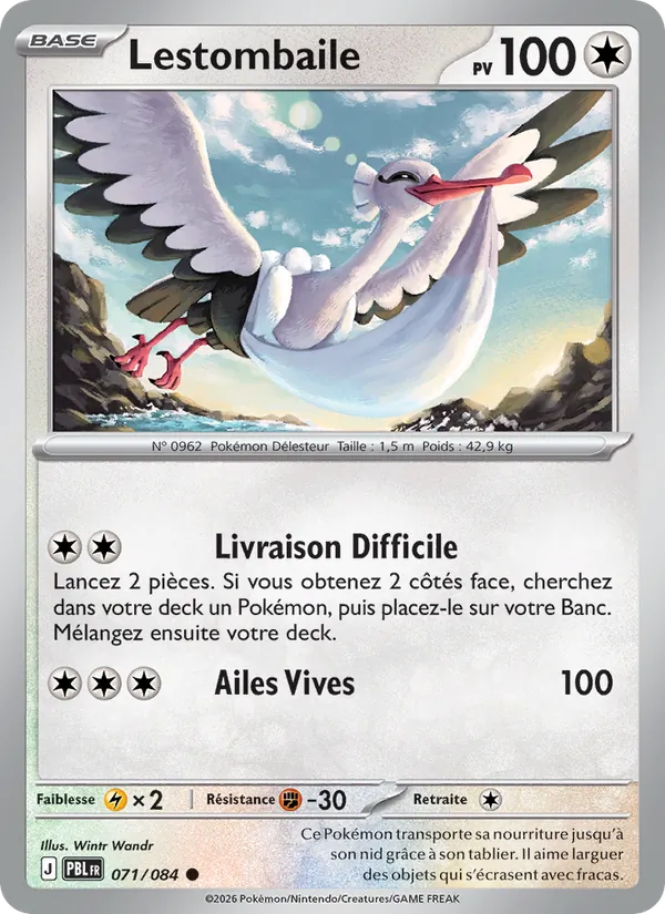 Carte Pokémon Lestombaile de l'extension Nuit Noire