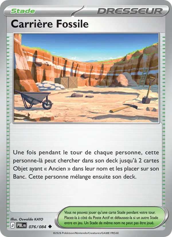 Carte Pokémon Carrière Fossile de l'extension Nuit Noire