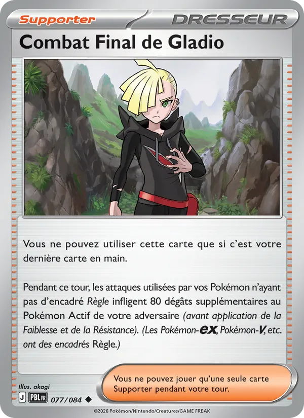 Carte Pokémon Combat Final de Gladio de l'extension Nuit Noire