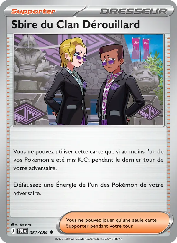 Carte Pokémon Sbire du Clan Dérouillard de l'extension Nuit Noire
