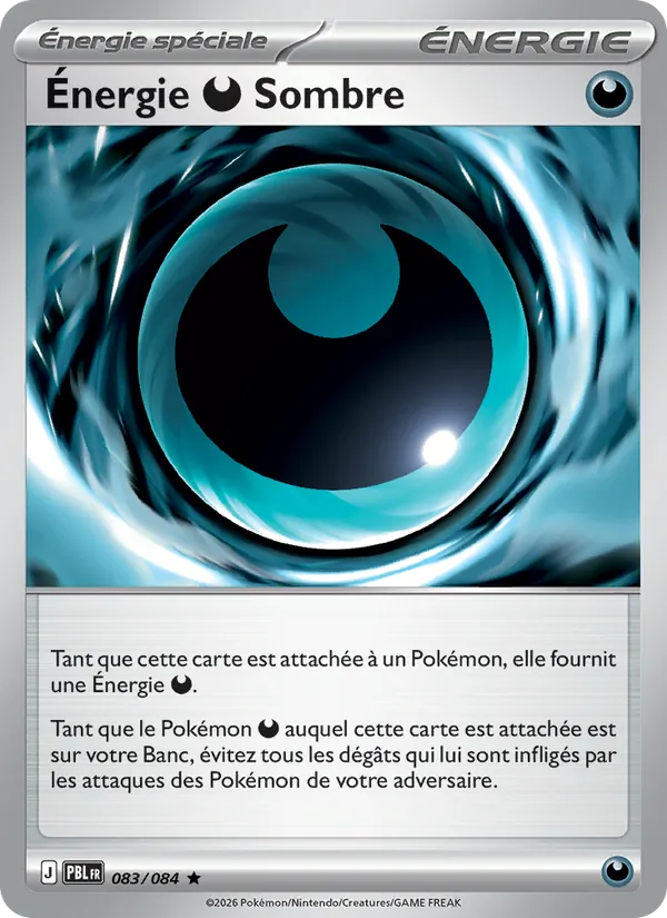 Carte Pokémon Énergie Darkness Sombre de l'extension Nuit Noire