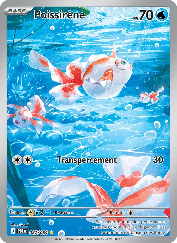 Carte Pokémon Poissirène de l'extension Nuit Noire