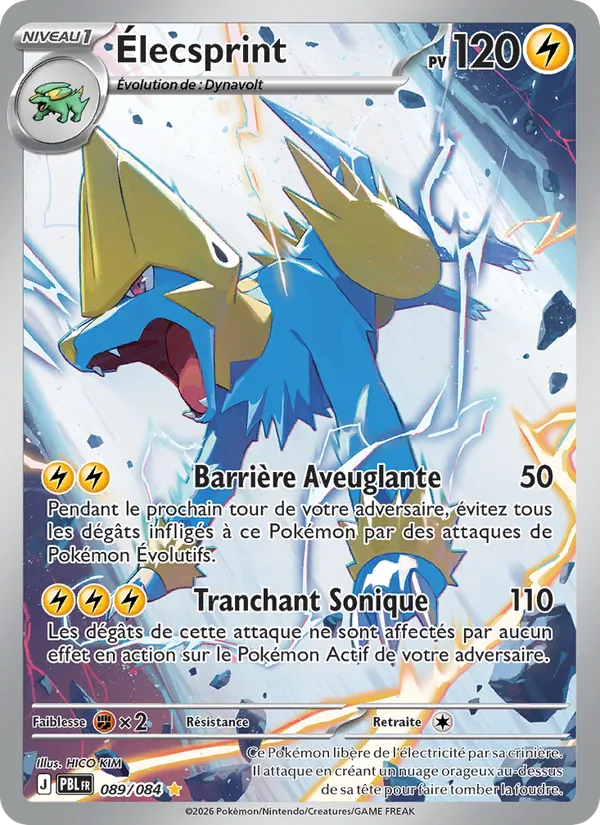 Carte Pokémon Élecsprint de l'extension Nuit Noire
