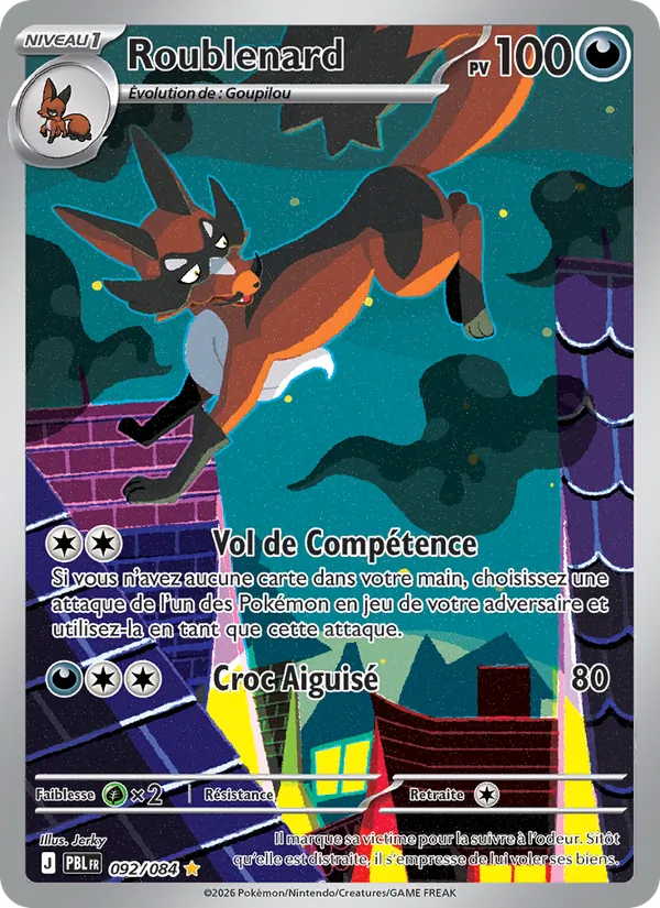Carte Pokémon Roublenard de l'extension Nuit Noire