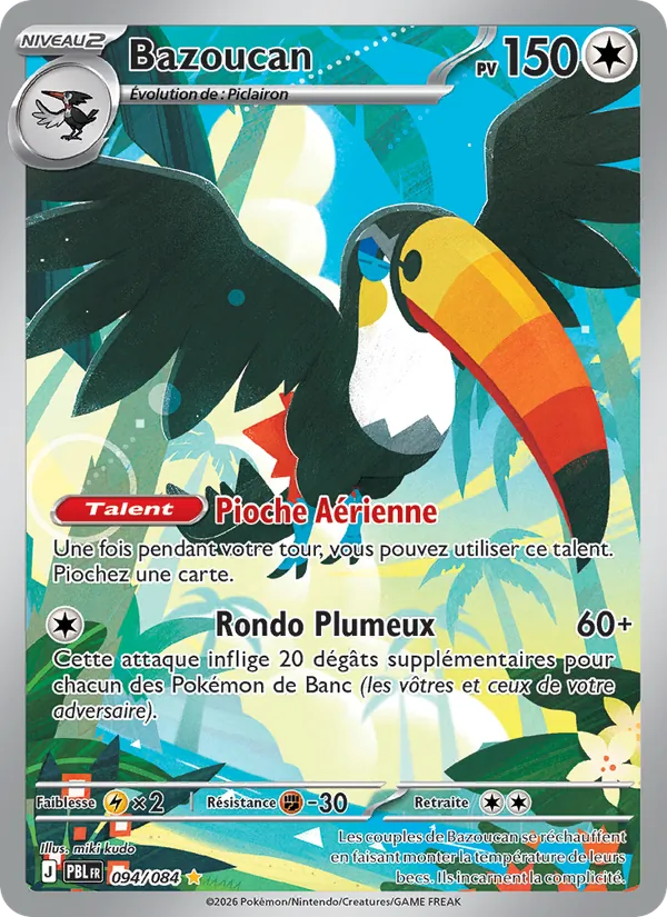 Carte Pokémon Bazoucan de l'extension Nuit Noire