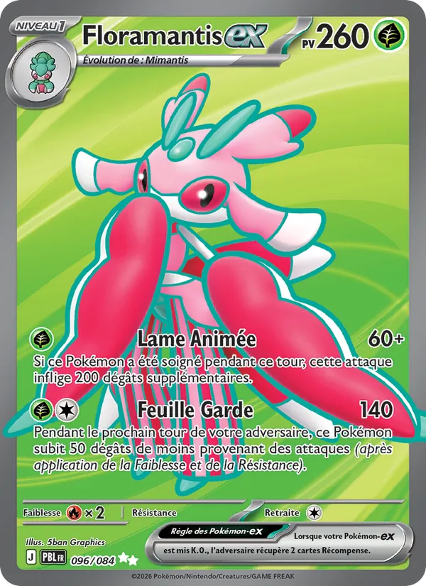 Carte Pokémon Floramantis-ex de l'extension Nuit Noire