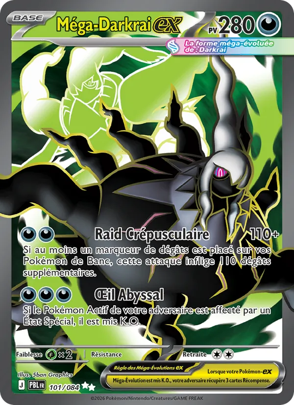 Carte Pokémon Méga-Darkrai-ex de l'extension Nuit Noire