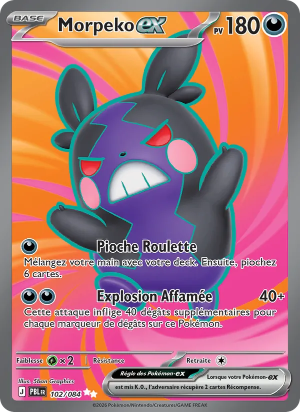 Carte Pokémon Morpeko-ex de l'extension Nuit Noire
