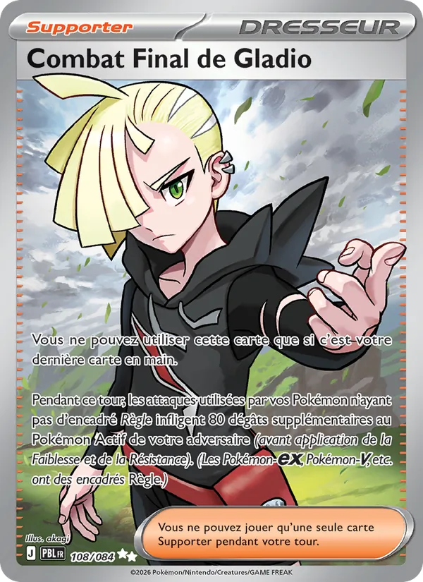Carte Pokémon Combat Final de Gladio de l'extension Nuit Noire