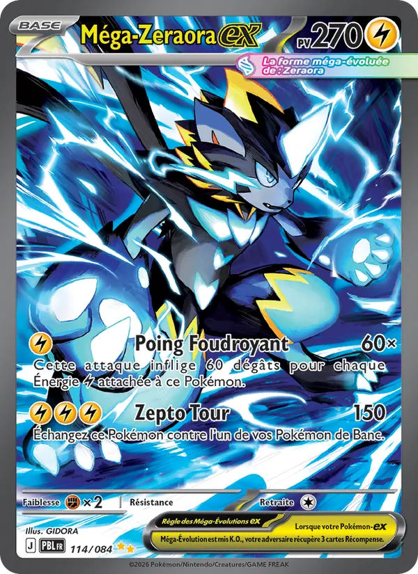 Carte Pokémon Méga-Zeraora-ex de l'extension Nuit Noire