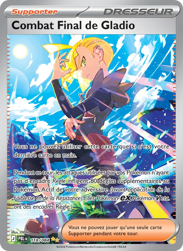 Carte Pokémon Combat Final de Gladio de l'extension Nuit Noire