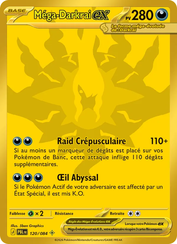 Carte Pokémon Méga-Darkrai-ex de l'extension Nuit Noire