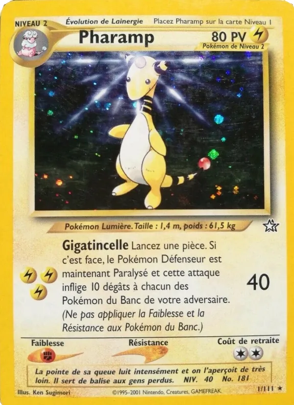 Carte Pokémon Pharamp de l'extension Neo Genesis