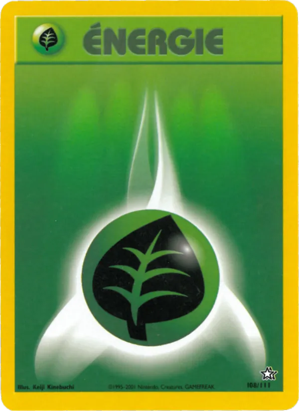 Carte Pokémon Énergie Plante de l'extension Neo Genesis
