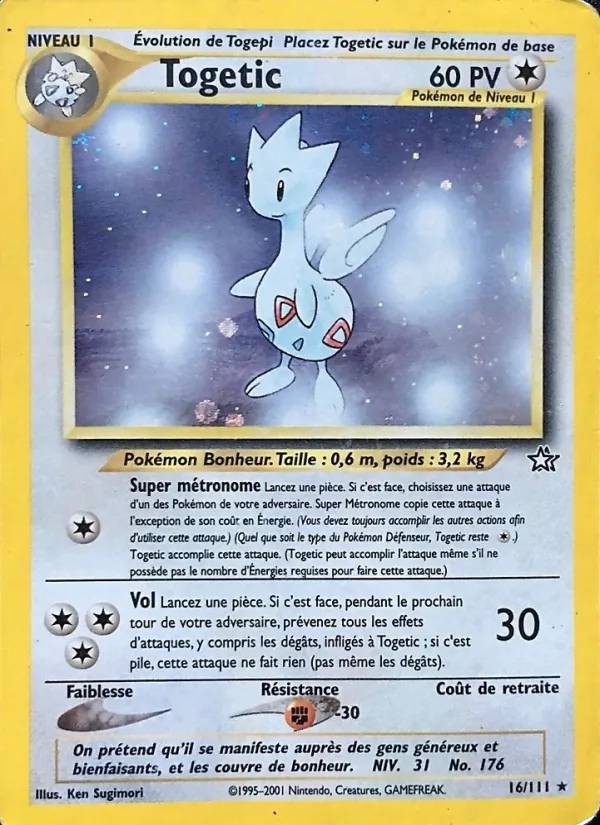 Carte Pokémon Togetic de l'extension Neo Genesis