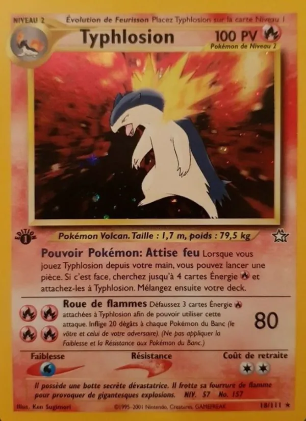 Carte Pokémon Typhlosion de l'extension Neo Genesis