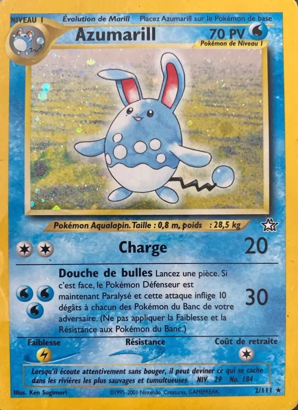 Carte Pokémon Azumarill de l'extension Neo Genesis
