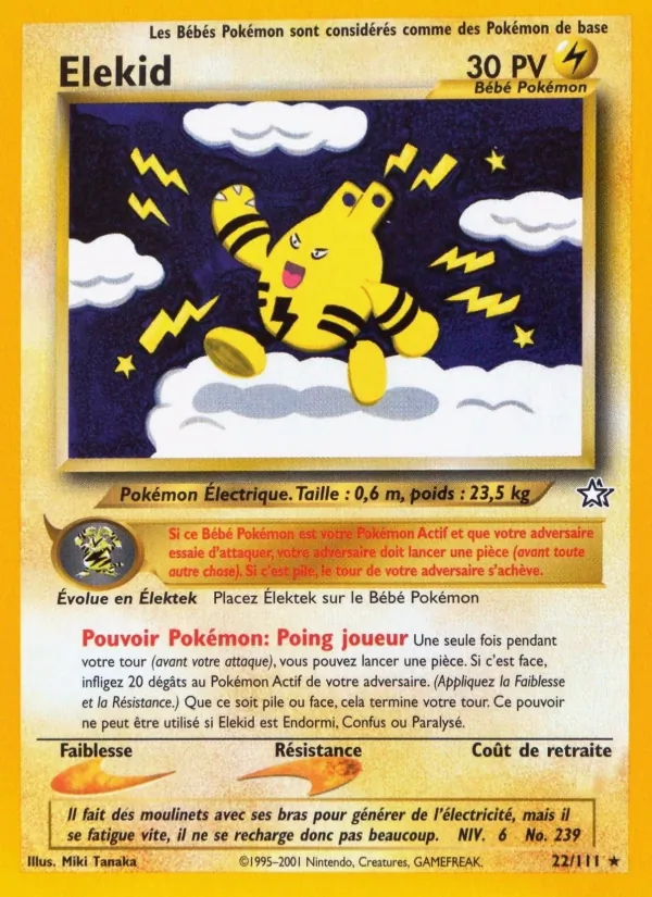 Carte Pokémon Élekid de l'extension Neo Genesis
