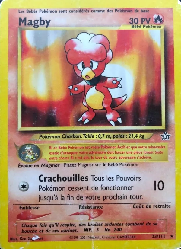 Carte Pokémon Magby de l'extension Neo Genesis