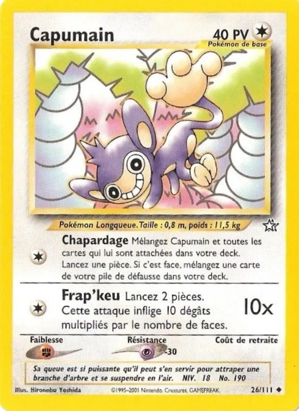 Carte Pokémon Capumain de l'extension Neo Genesis