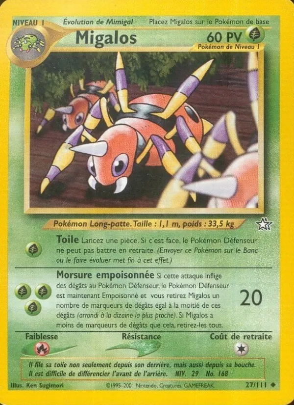 Carte Pokémon Migalos de l'extension Neo Genesis