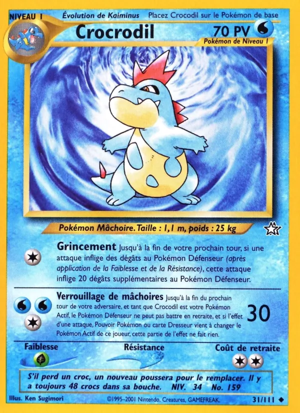 Carte Pokémon Crocrodil de l'extension Neo Genesis
